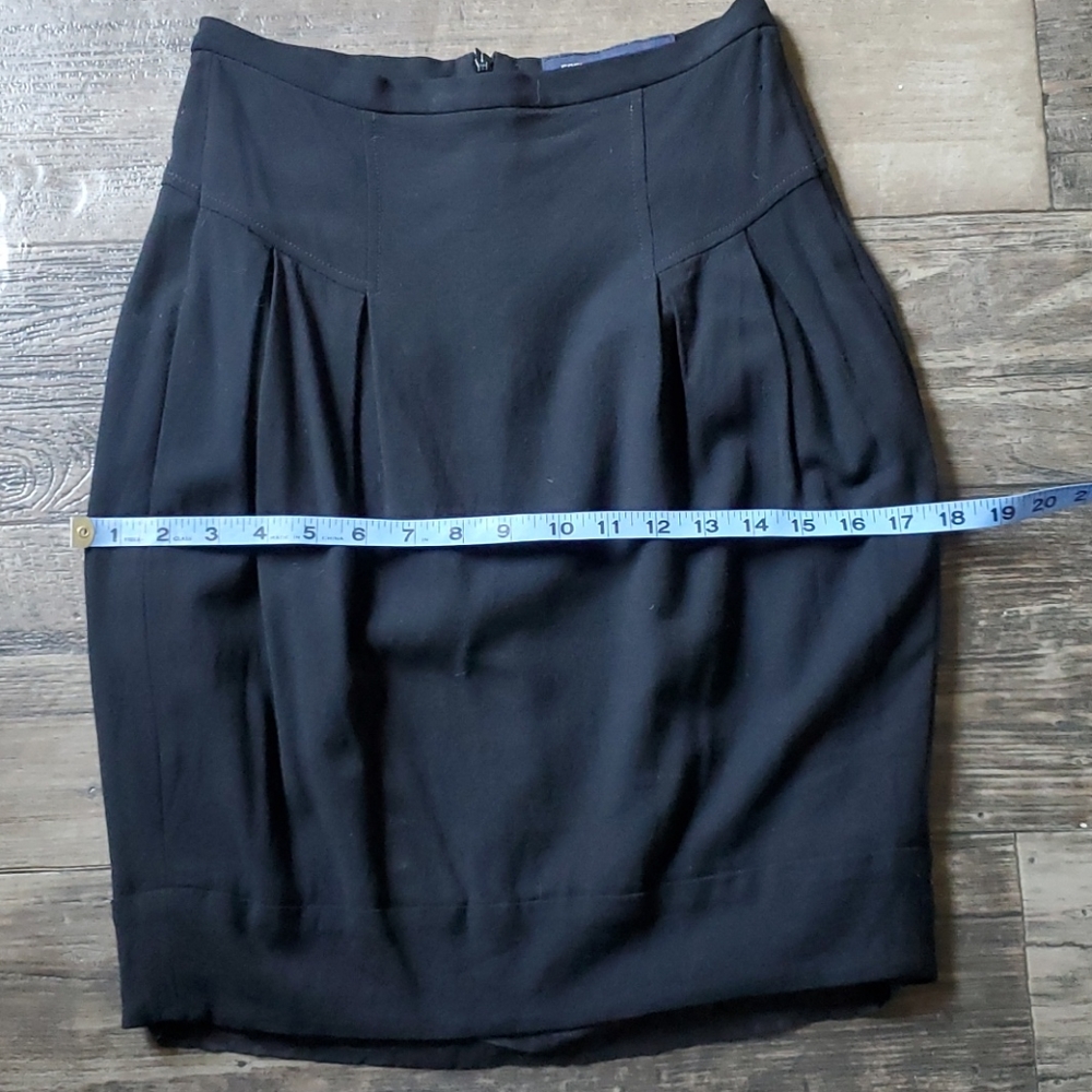 French Connection Pleated Virgin Wool Blend Skirt - Picture 7 of 7